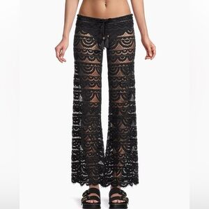 NWT PilyQ PQ Malibu Lace Pants Black Swim Coverup Beach XS /Small